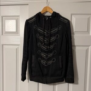 Vintage - Large - Miss Me Black Utility Jacket with Embroidered Details